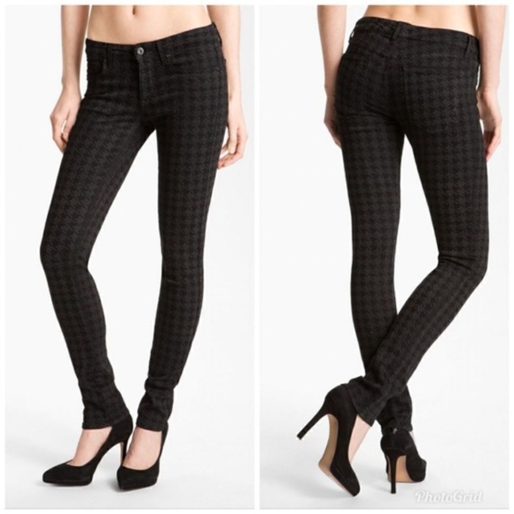 Rich & Skinny Black Houndstooth Low Rise Skinny Jeans